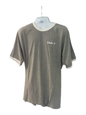 FedEx PGA Tour Men's Gray Ringer Tee with White Trim Size 3XL